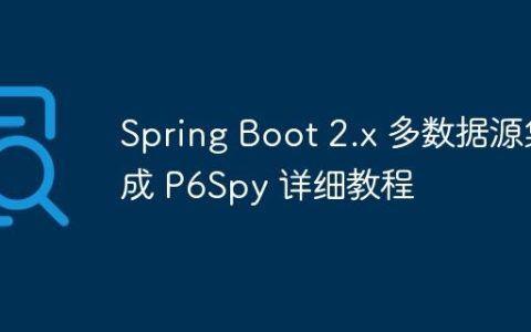 Spring Boot 2.x 多数据源集成 P6Spy 详细教程