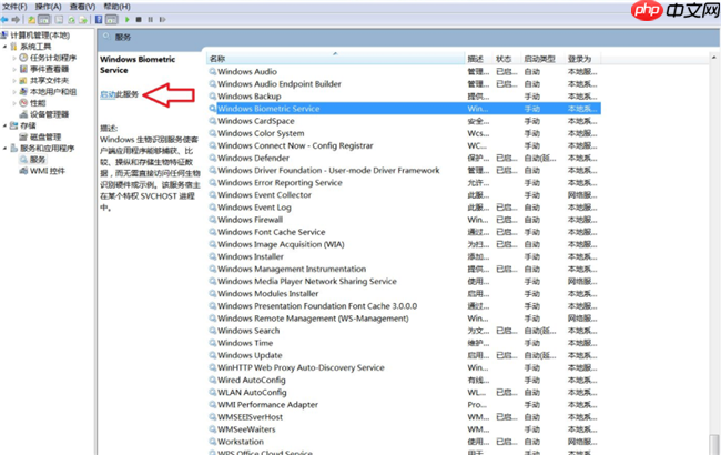 Windows Biometric Service启动不了 在哪里启动？