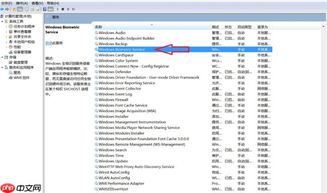 Windows Biometric Service启动不了 在哪里启动？