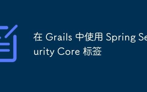 在 Grails 中使用 Spring Security Core 标签