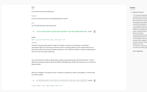 OpenAI Evals 新增原生音频输入和评估功能
