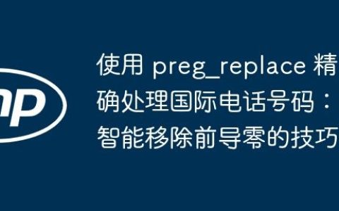 使用 preg_replace 精确处理国际电话号码：智能移除前导零的技巧