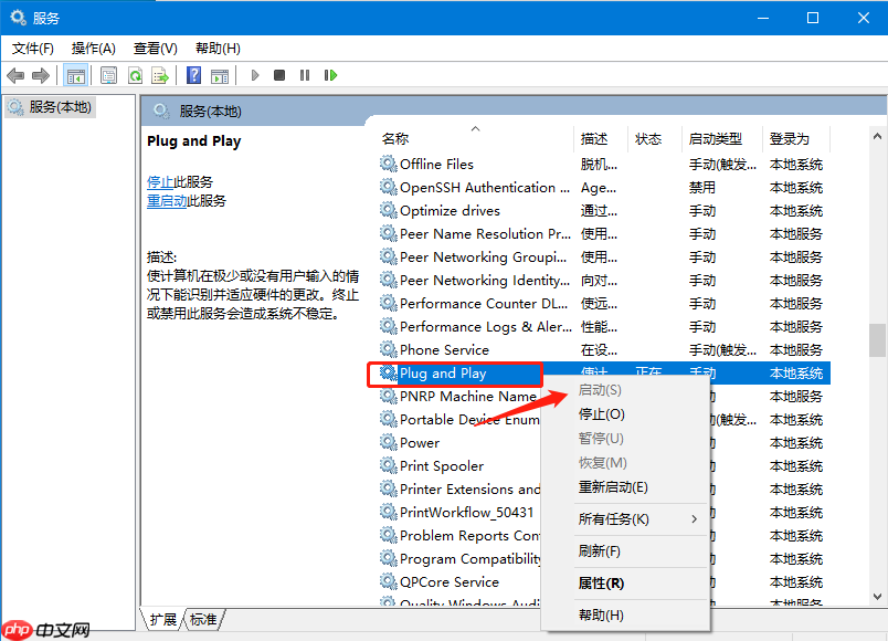 如何解决win10即插即用服务不可用
