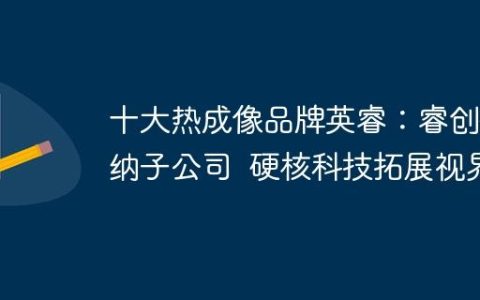 十大热成像品牌英睿：睿创微纳子公司  硬核科技拓展视界