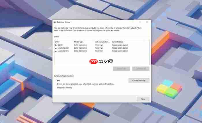 Win10 v2004的磁盘碎片整理工具问题依然存在