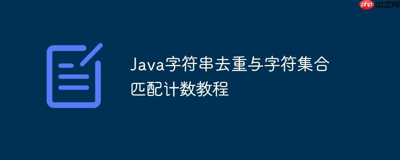 java字符串去重与字符集合匹配计数教程