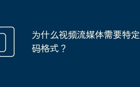 为什么视频流媒体需要特定编码格式？