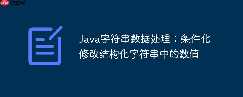 Java字符串数据处理:条件化修改结构化字符串中的数值