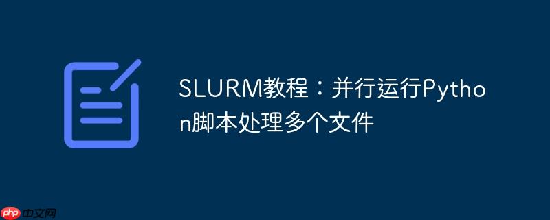 SLURM教程:并行运行Python脚本处理多个文件