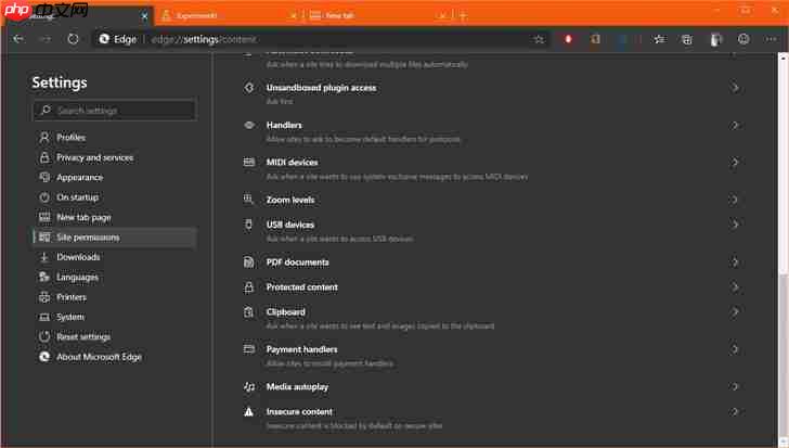 Win10 Chromium Edge新权限:阻止不安全内容