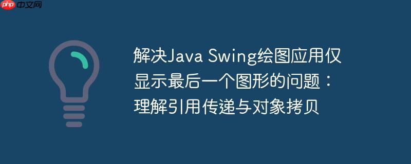 解决Java Swing绘图应用仅显示最后一个图形的问题:理解引用传递与对象拷贝