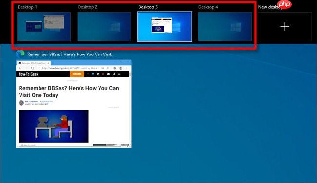 如何在windows10上将窗口移动到另一个虚拟桌面
