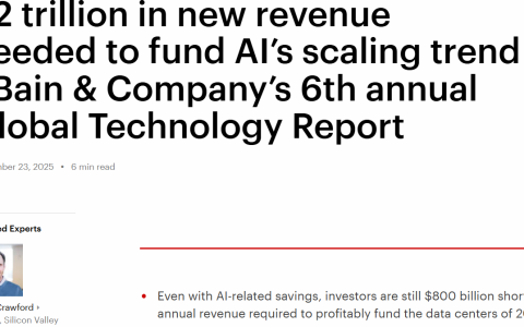 AI 热潮面临挑战：基础设施投资或将短缺 8000 亿美元