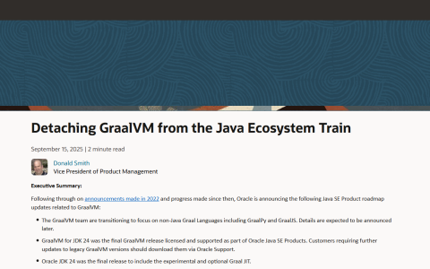 GraalVM 将重点转向 Python/JavaScript 等非 Java 语言