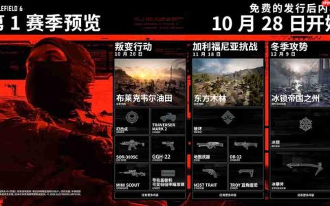 《战地6》第一赛季10月28日开启 加入3张新地图