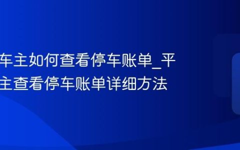 平安好车主如何查看停车账单_平安好车主查看停车账单详细方法