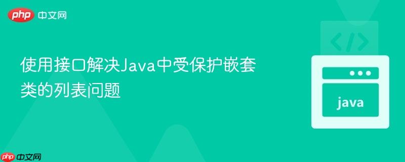 使用接口解决java中受保护嵌套类的列表问题