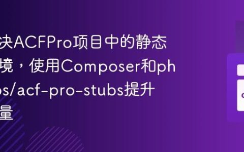 如何解决ACFPro项目中的静态分析困境，使用Composer和php-stubs/acf-pro-stubs提升代码质量