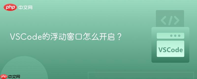 vscode的浮动窗口怎么开启?