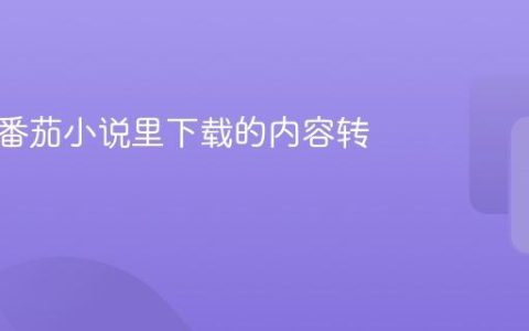 怎么把番茄小说里下载的内容转成txt