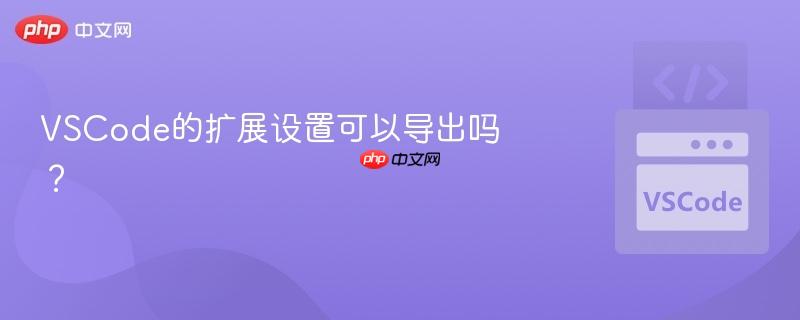 VSCode的扩展设置可以导出吗?