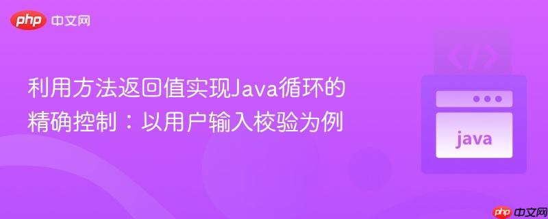 利用方法返回值实现Java循环的精确控制:以用户输入校验为例