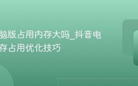 抖音电脑版占用内存大吗_抖音电脑版内存占用优化技巧