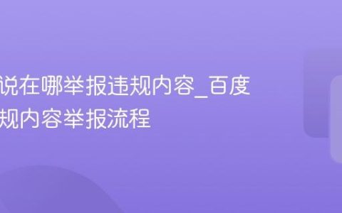 百度小说在哪举报违规内容_百度小说违规内容举报流程