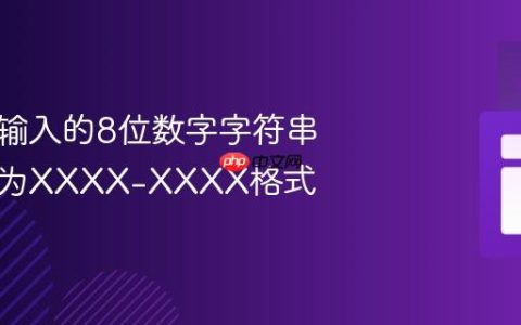 将用户输入的8位数字字符串格式化为XXXX-XXXX格式
