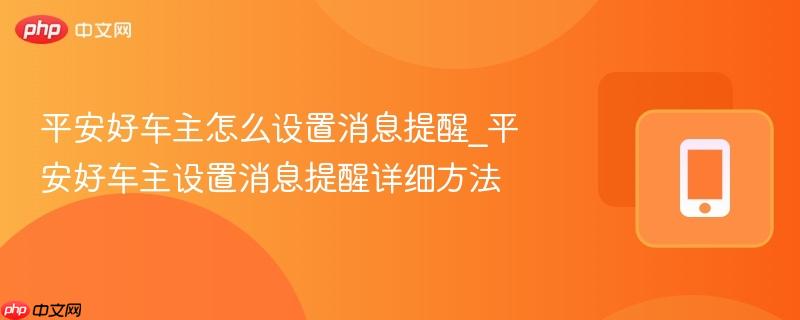 平安好车主怎么设置消息提醒_平安好车主设置消息提醒详细方法