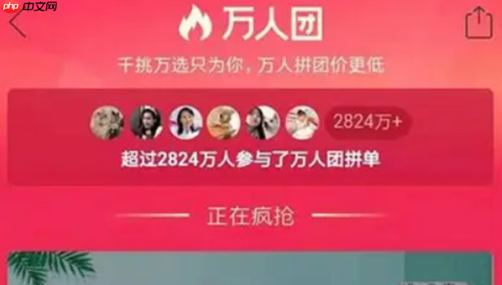 拼多多万人团在不分享的情况下能成功吗?万人团拼单需要多少人参与?