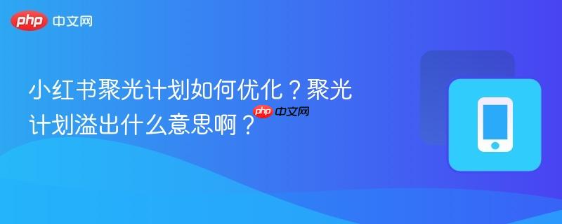 小红书聚光计划如何优化?聚光计划溢出什么意思啊?