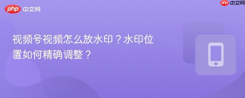 视频号视频怎么放水印?水印位置如何精确调整?