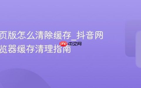 抖音网页版怎么清除缓存_抖音网页版浏览器缓存清理指南