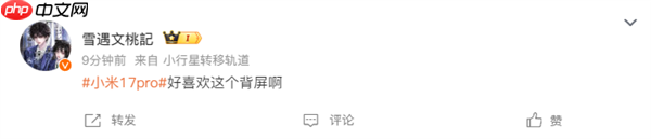 小米17 Pro突然上热搜!网友:太喜欢这个背屏了