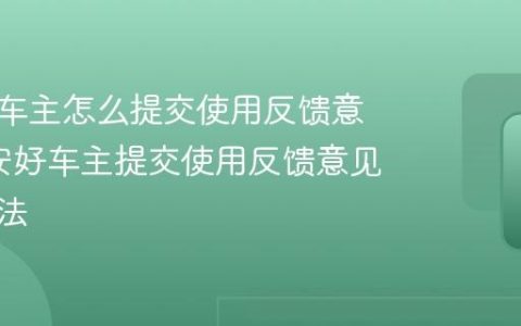 平安好车主怎么提交使用反馈意见_平安好车主提交使用反馈意见详细方法