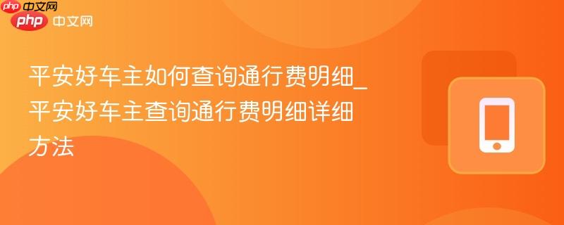 平安好车主如何查询通行费明细_平安好车主查询通行费明细详细方法