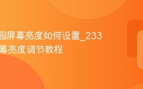233乐园屏幕亮度如何设置_233乐园屏幕亮度调节教程
