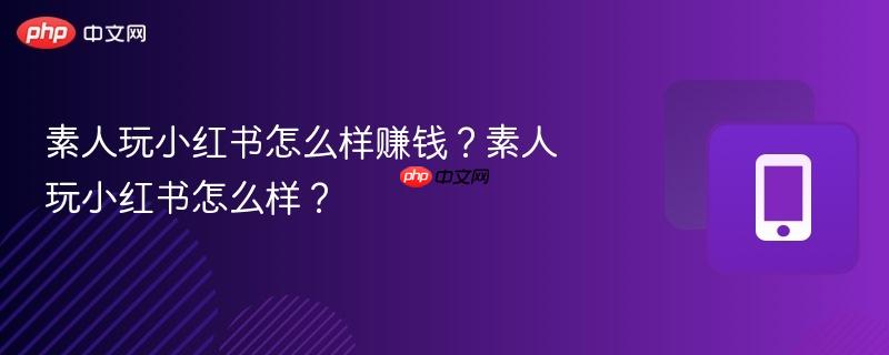 素人玩小红书怎么样赚钱?素人玩小红书怎么样?