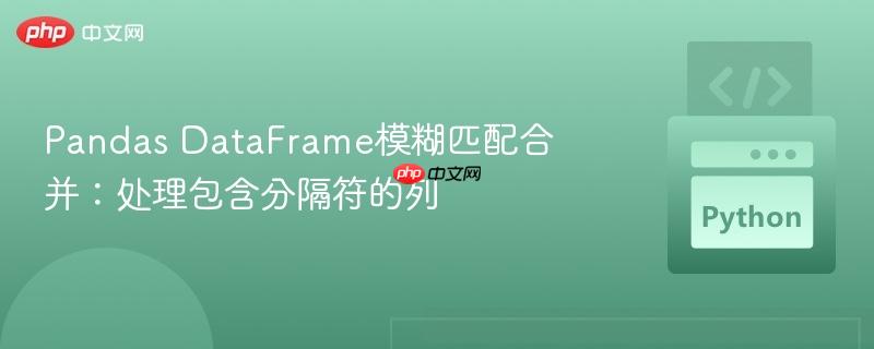 Pandas DataFrame模糊匹配合并:处理包含分隔符的列