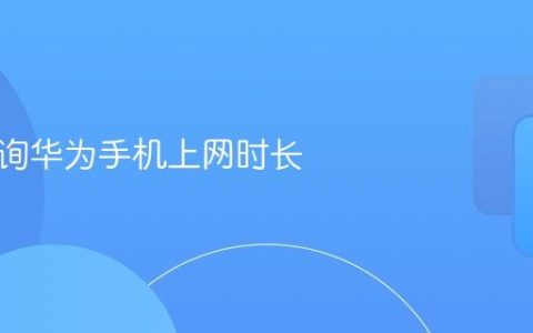如何查询华为手机上网时长
