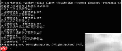 CAS单点登录证书生成