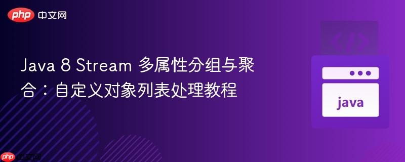 Java 8 Stream 多属性分组与聚合：自定义对象列表处理教程