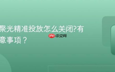 小红书聚光精准投放怎么关闭?有什么注意事项？