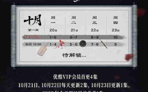 龚俊《暗河传》定档优酷独播，暗河传追剧更新日历+人物关系图