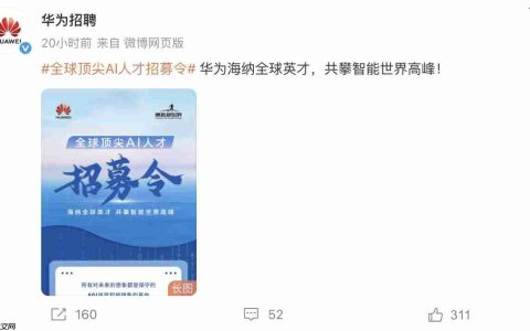 华为下场争抢顶尖 AI 人才，剑指全球最强 AI