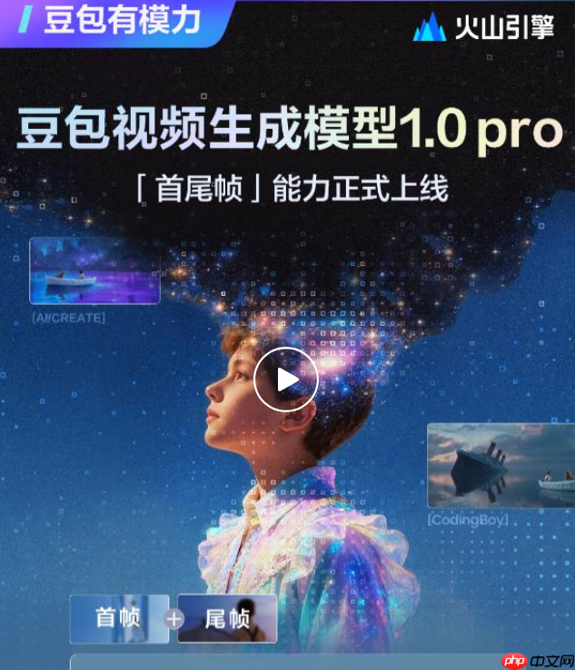 豆包视频生成模型 Seedance 1.0 pro 上线首尾帧能力