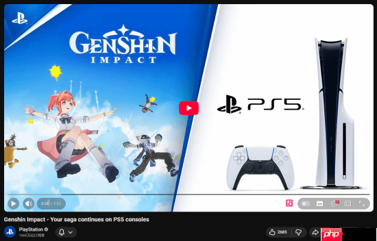 索尼playstation官方鼓励ps4《原神》玩家更新换代:ps5效果更好!