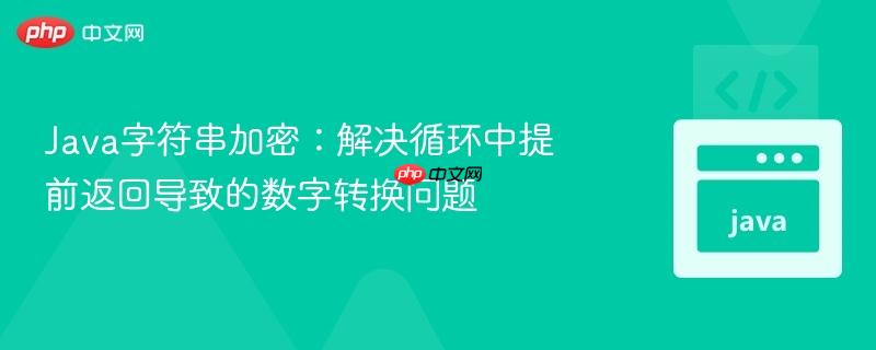 Java字符串加密:解决循环中提前返回导致的数字转换问题