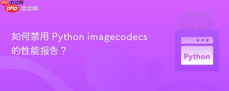 如何禁用 Python imagecodecs 的性能报告?